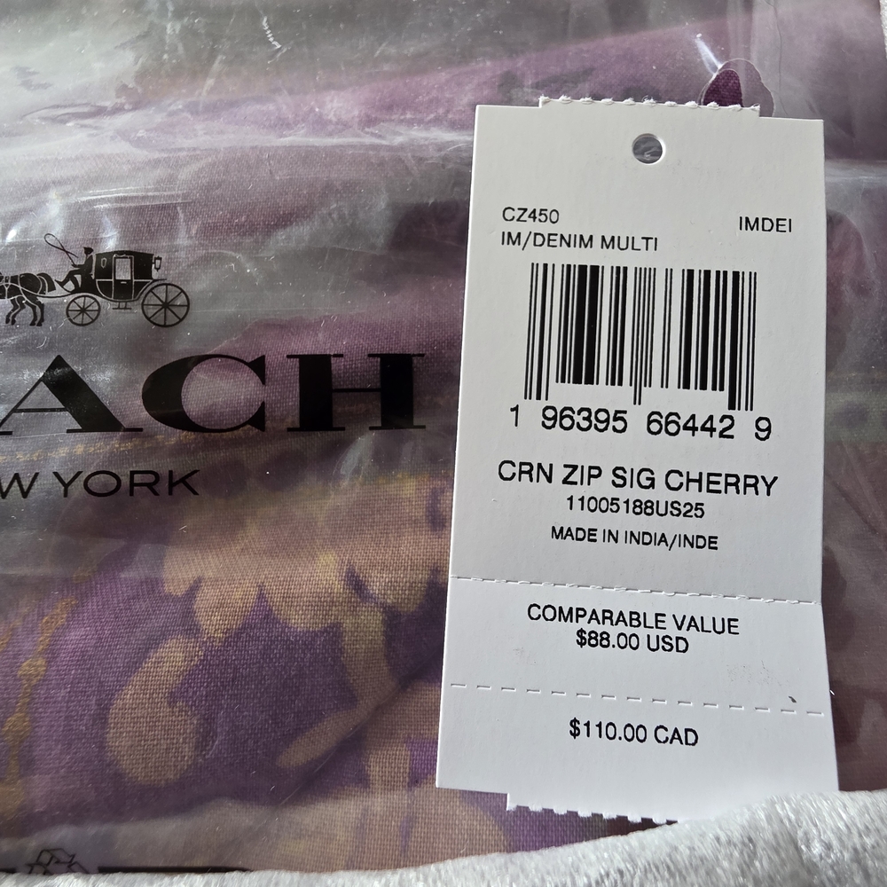 Coach NWT Cherry Corner Zip Wristlet - Picture 2 of 6